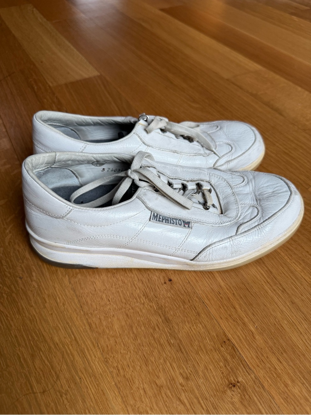 Mephisto Match White Leather Sneakers Men’s Comfort Shoe US 9